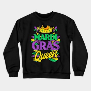 Mardi Gras Queen Crown Mardi Gras Carnival Women Girls Crewneck Sweatshirt